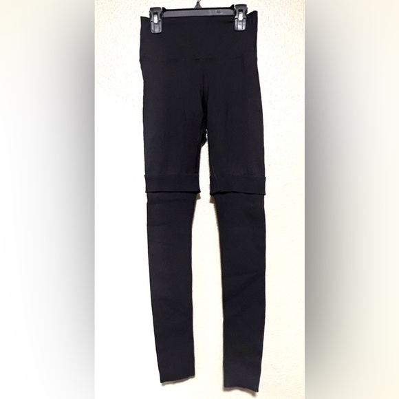 Aerie Soft Black High-Waist Knit Sweater Yoga Activewear Workout Gym Leggings - Picture 2 of 7